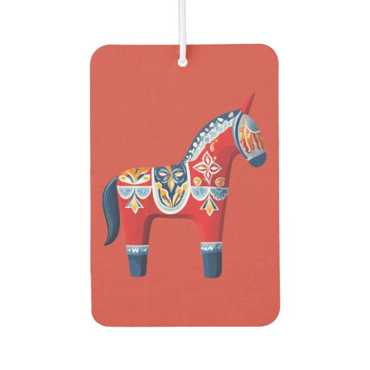 Zweedse Dala Horse luchtverfrisser Dalmålning stij (Voorkant)