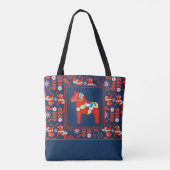 Zweedse Dala Horse Print All Over Tote Bag (Achterkant)