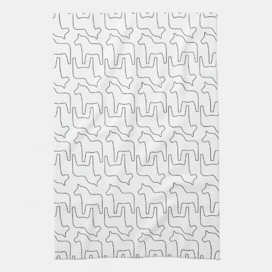 Zweedse Dala Horse Print Theedoek (Verticaal)