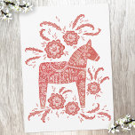 Zweedse Dala Horse Red en White - Hartelijk dank Bedankkaart<br><div class="desc">Een traditioneel Zweeds Dala Horse-ontwerp. Originele kunst van Nic Squirrell.</div>