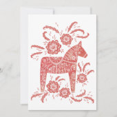 Zweedse Dala Horse Red en White - Hartelijk dank Bedankkaart (Voorkant)