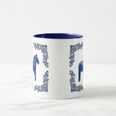 Zweedse Dala Paard met blauw schuifwiel Mok (Midden)