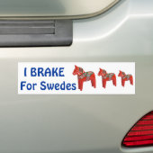 Zweedse Dala Paard Scandinavisch Bumpersticker (Op auto)