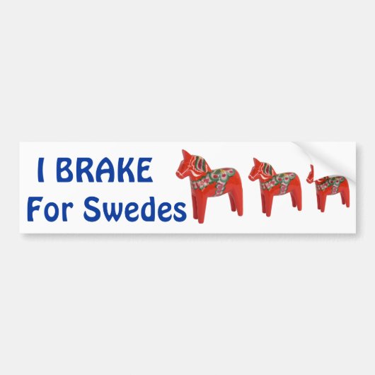 Zweedse Dala Paard Scandinavisch Bumpersticker (Voorkant)