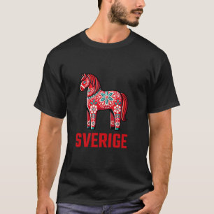 Zweedse Dala paard, Scandinavisch paard Zweden T-shirt
