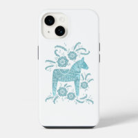 Zweedse Dala paard turquoise groen