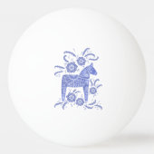 Zweedse Dala Paard zeer Peri Blue Folk Art Pingpongbal (Achterkant)