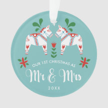 Zweedse Dala Paarden 1e Kerstmis Mr. & Mrs