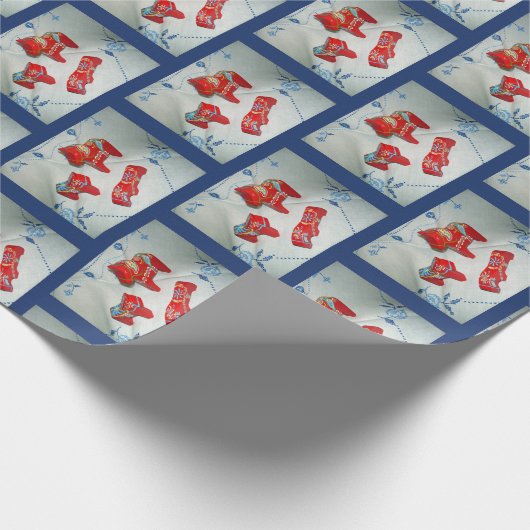 Zweedse Dala-paarden Cadeaupapier (Hoek)