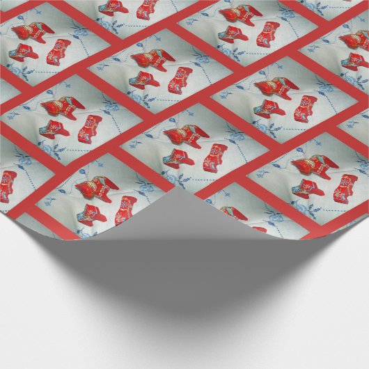 Zweedse Dala-paarden Cadeaupapier (Hoek)