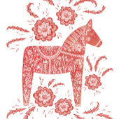 Zweedse Dala Paarden Rood en Wit Matglas Bierpul