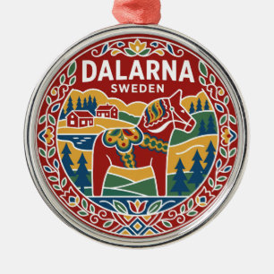 Zweedse Dala-paarden Zweden Metalen Ornament