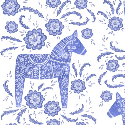 Zweedse Dala Periwinkle Blue en White Bierpul