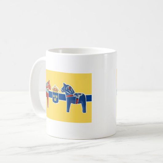 Zweedse Dala-wapenstilstand Koffiemok (Voorkant links)