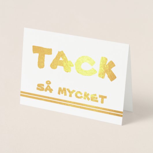 Zweedse dank voor Gold Folie Kaarten (Voorkant)