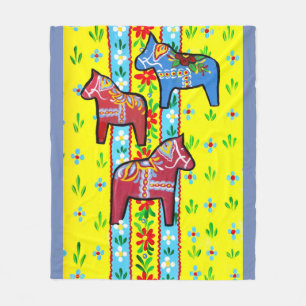 Zweedse Design, Dala Horses Fleece Deken
