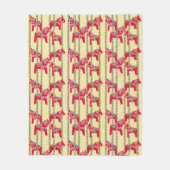Zweedse Design, Dala Horses Fleece Deken (Voorkant)