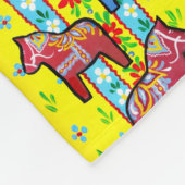 Zweedse Design, Dala Horses Fleece Deken (Hoek)
