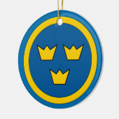 Zweedse driekwart Flygvapnet Embleem Keramisch Ornament (Links)