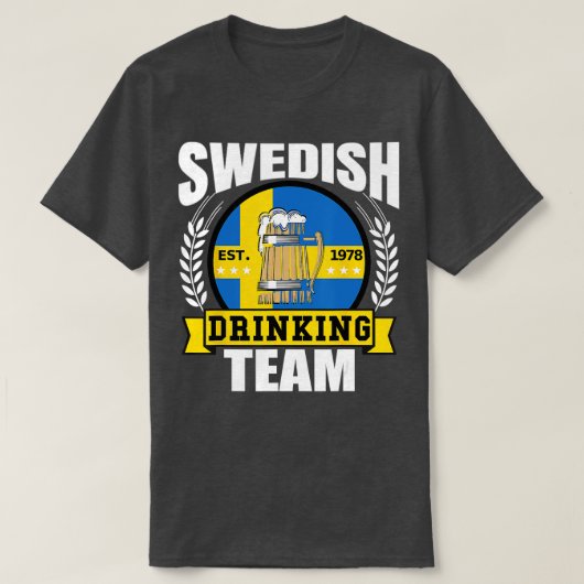 Zweedse Drink partij Funny Zweden Vlag Bierpartij T-shirt (Design voorkant)