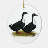 Zweedse eenden Black Keramisch Ornament (Links)
