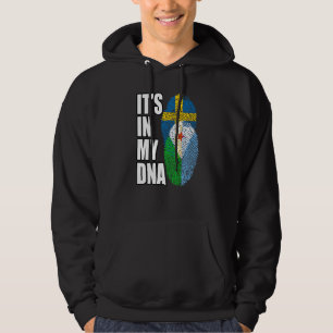 Zweedse en Djiboutiaanse Mix DNA Vlag Erfgoed Prem Hoodie