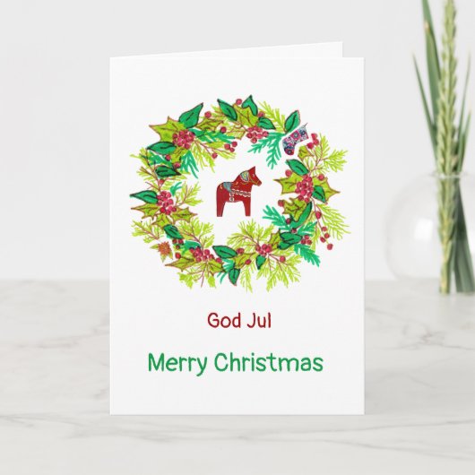 Zweedse en Engelse kerstKaart Feestdagen Kaart (Voorkant)