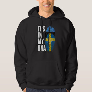 Zweedse en Estse Mix DNA Vlag Erfgoed Premium Hoodie