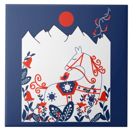 Zweedse en Finse volkskunst Tegeltje (Voorkant)