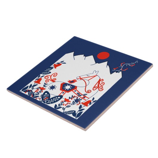 Zweedse en Finse volkskunst Tegeltje (Zijkant)