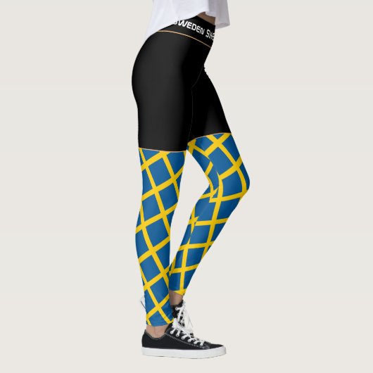 Zweedse en Zweedse vlag mode, sport- en reisfan Leggings (Rechts)