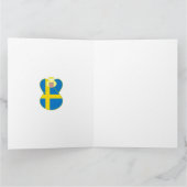 Zweedse engel kerstvlag gepersonaliseerd kaart (Binnen)