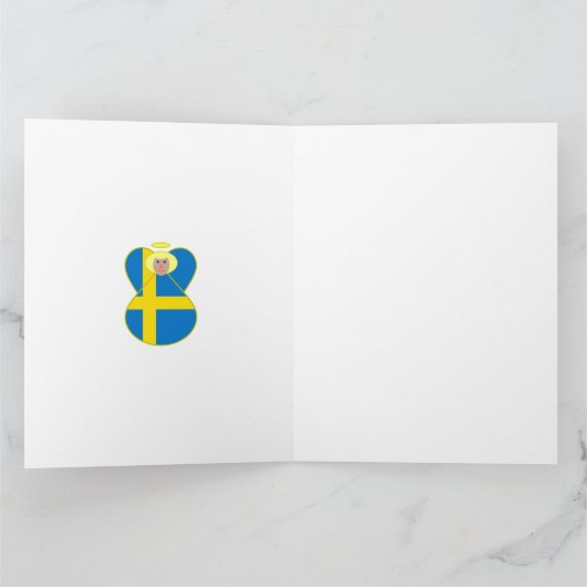 Zweedse engel kerstvlag gepersonaliseerd kaart (Binnen)