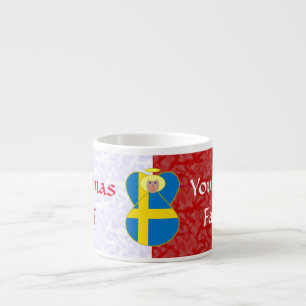Zweedse engelenvlag op rood en wit Persoonlijk gem Espresso Kop