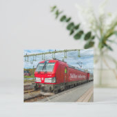 Zweedse express trein in Storlien. Briefkaart (Staand voorkant)