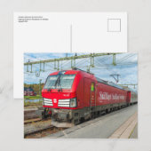 Zweedse express trein in Storlien. Briefkaart (Voorkant / Achterkant)