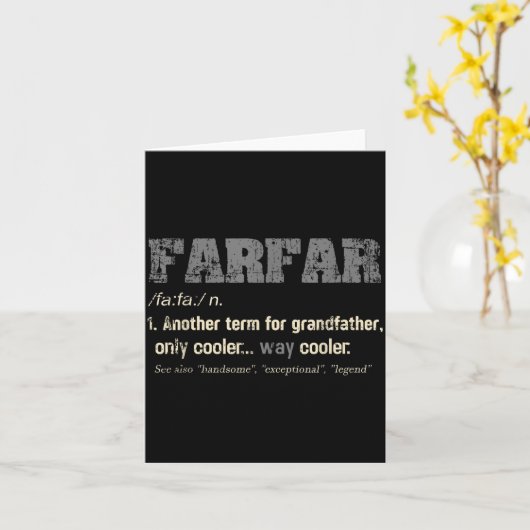 Zweedse Farfar Grappige Definitie Opa Cadeau Kaart (Gele Bloem)