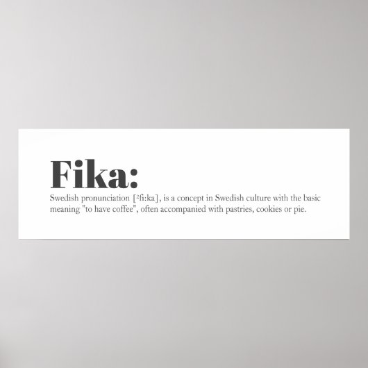 Zweedse FIKA-definitie Poster (Voorkant)
