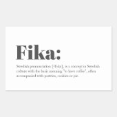 Zweedse FIKA-definitie Rechthoekige Sticker (Voorkant)