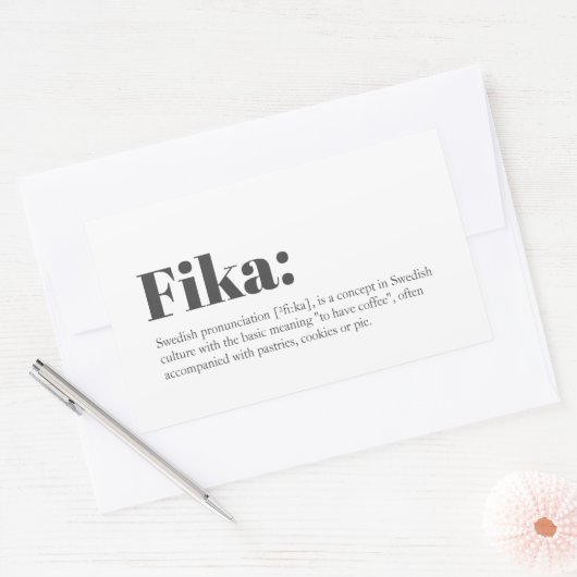 Zweedse FIKA-definitie Rechthoekige Sticker (Envelop)