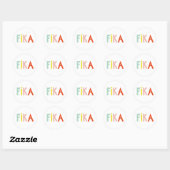 Zweedse fika kleuren ronde sticker (Vel)