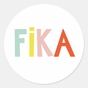 Zweedse fika kleuren ronde sticker
