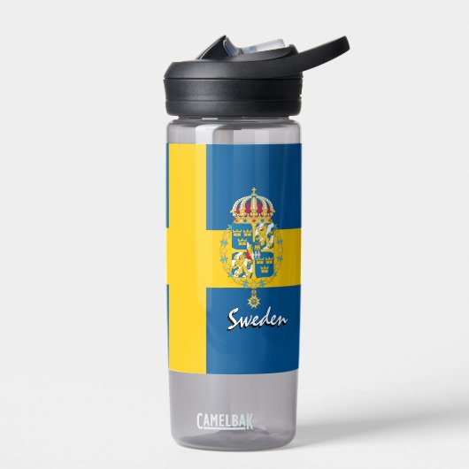 Zweedse fles, patriottische Zweedse vlag Waterfles (Links)