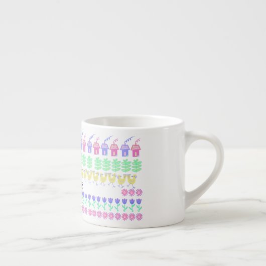 Zweedse Folk Art Espresso Kop (Rechts)