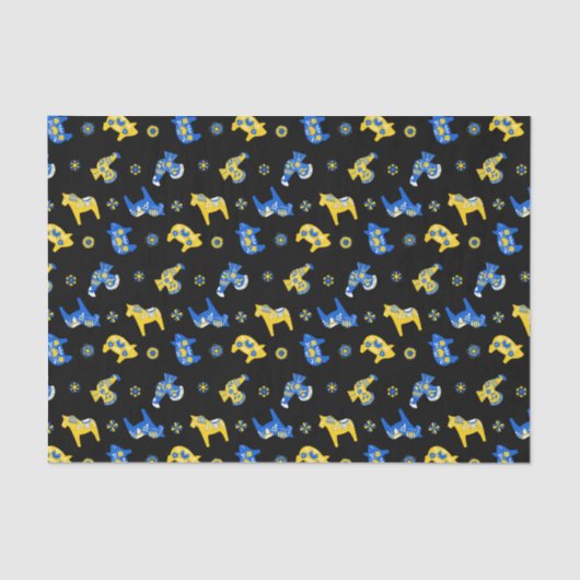 Zweedse folk dala dieren tissuepapier (Voorkant)