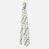 Zweedse Folk Dala Farm Animals l Blue and Yellow Stropdas (Achterkant)