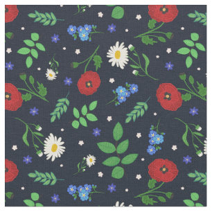 Zweedse Folk Flowers - Floral Pattern Stof