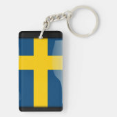Zweedse gepolijst vlag sleutelhanger (achterkant)