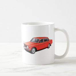 Zweedse gezinsauto uit begin jaren '70 (rood) koffiemok