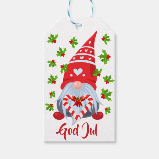 Zweedse Gnome met harten Cadeaulabel (Voorkant)